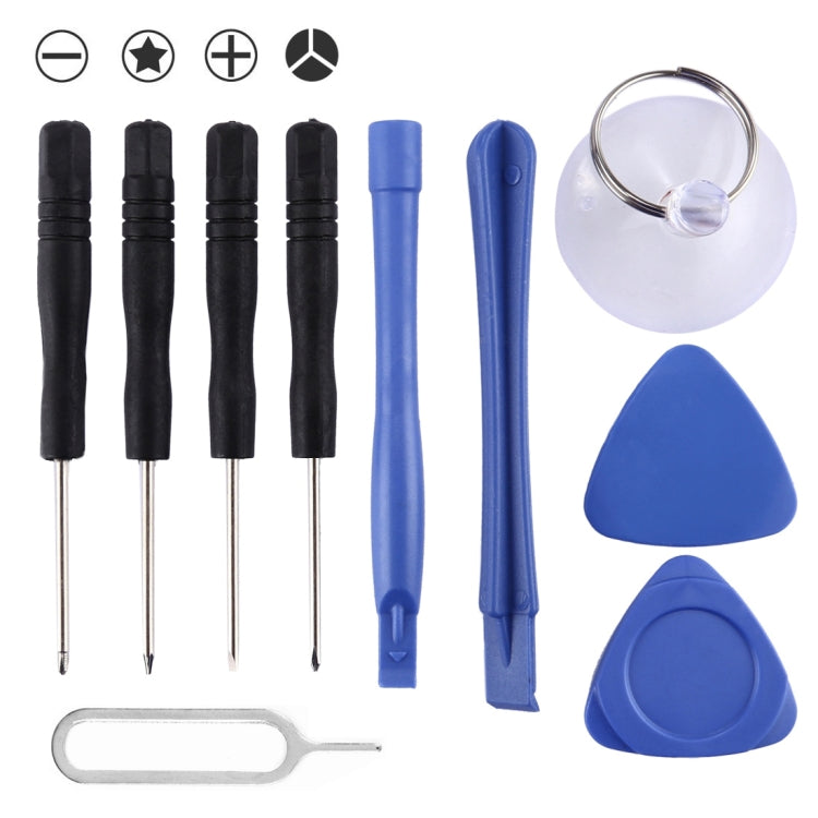 Kit di riparazione 10 in 1 (4 cacciaviti + 2 aste di smontaggio + 1 mandrino + 2 triangoli su fette spesse + perno di espulsione), 10 in 1 Kit di riparazione 10 in 1 (4 cacciaviti + 2 aste di smontaggio + 1 mandrino + 2 triangoli su fette spesse + perno di espulsione), 10 in 1